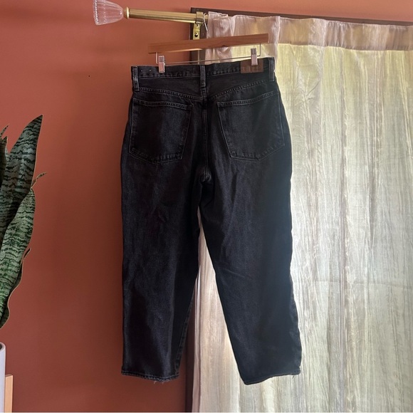 Madewell Petite Baggy Tapered Jeans Mackinnon Wash Charcoal Washed Black Size 30 - Picture 5 of 11